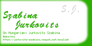 szabina jurkovits business card